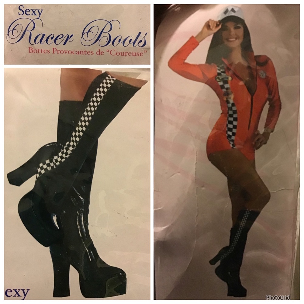 Secret Wishes Sexy Racer Boots Small 5-6 NEW Halloween costume